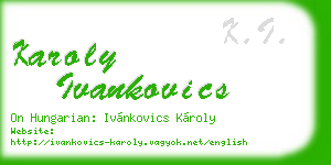 karoly ivankovics business card